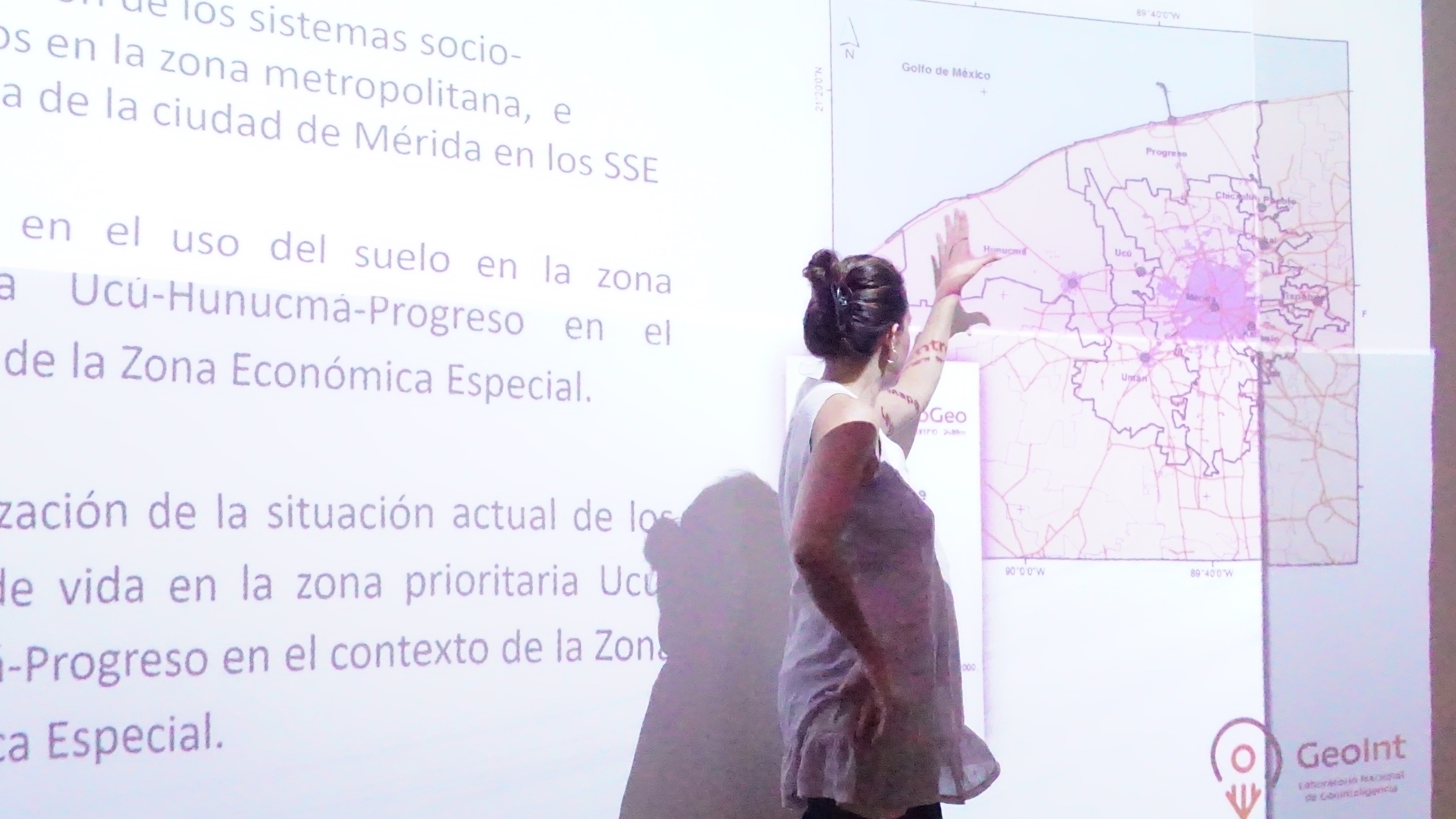 Lilián Juarez presentando los resultados de la investigación. 