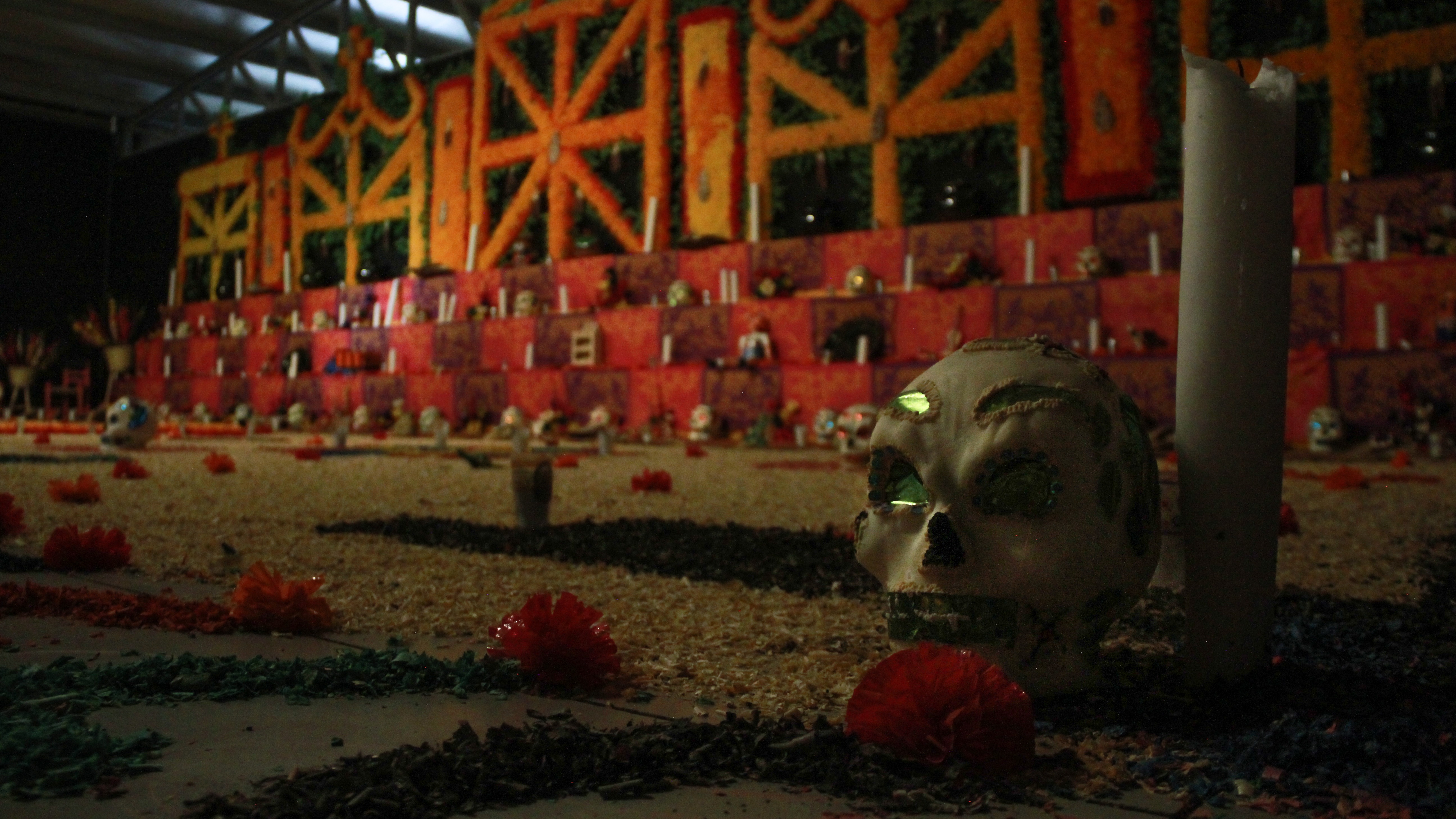 Altar de muertos en el Museo de las Catrinas y Fiesta de Ánimas.
