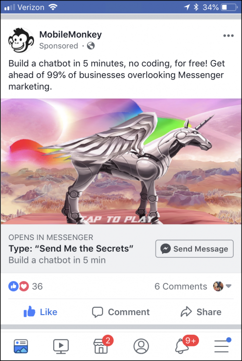 Quảng cáo đích Facebook Messenger