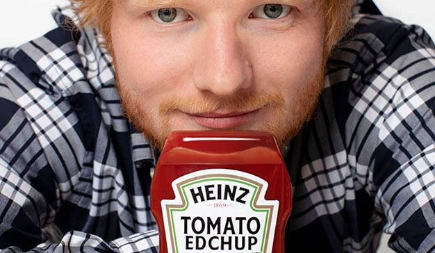 Heinz y Ed Sheeran crean una botella de Kétchup única, decorada con los tatuajes del artista