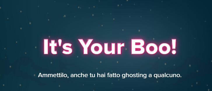 Ghosting su Tinder: ecco l'iniziativa "It's Your Boo"