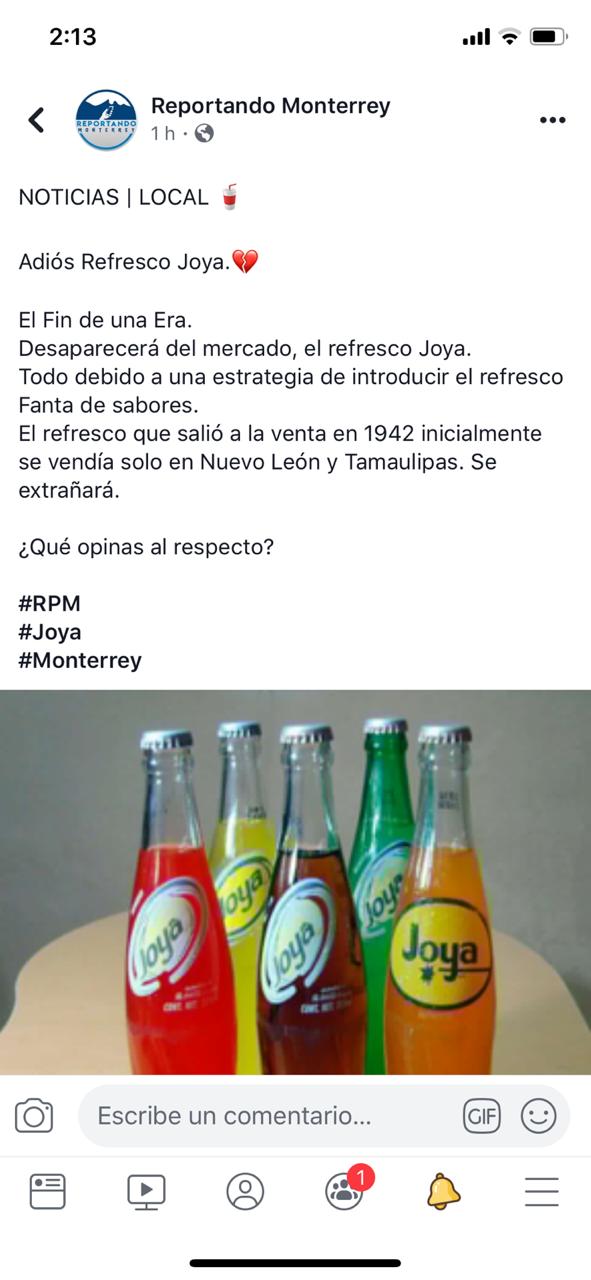 Desmiente Coca Cola México desaparición de la marca Joya