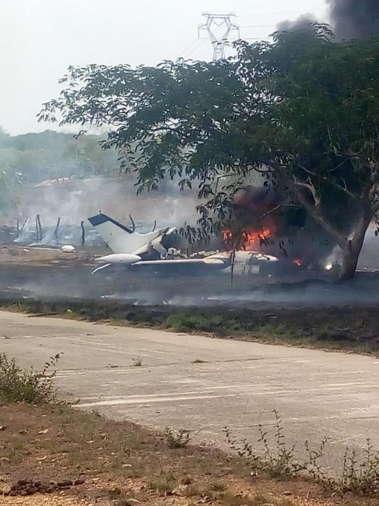 Avioneta que cayó en el municipio de Tres Valles, Veracruz.