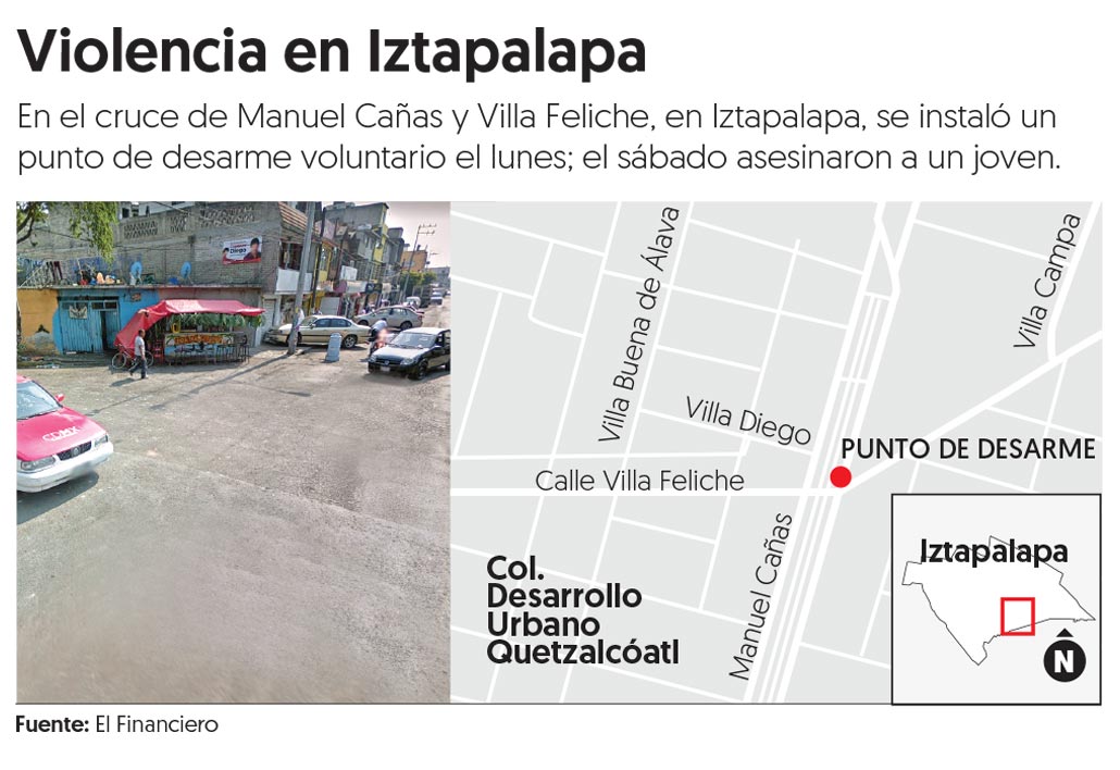 En la misma esquina de Iztapalapa: lunes realizan desarme, sábado balean a 4