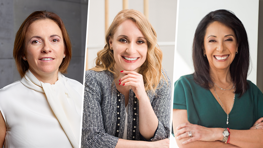 Xóchilt Balzola-Widmann, Claudia Jañez y Silvia Dávila.