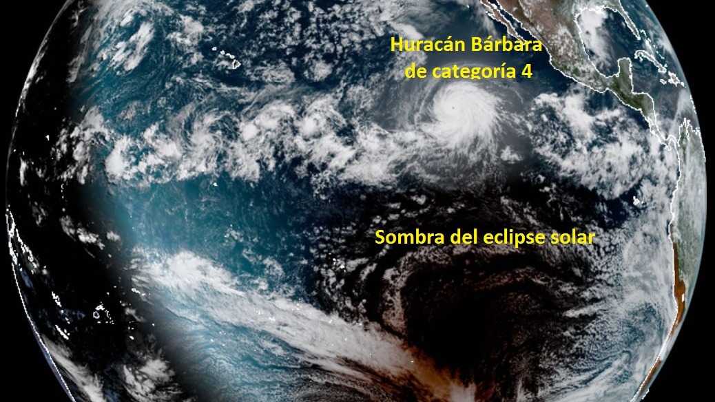 Imagen satélite de Huracán Bárbara