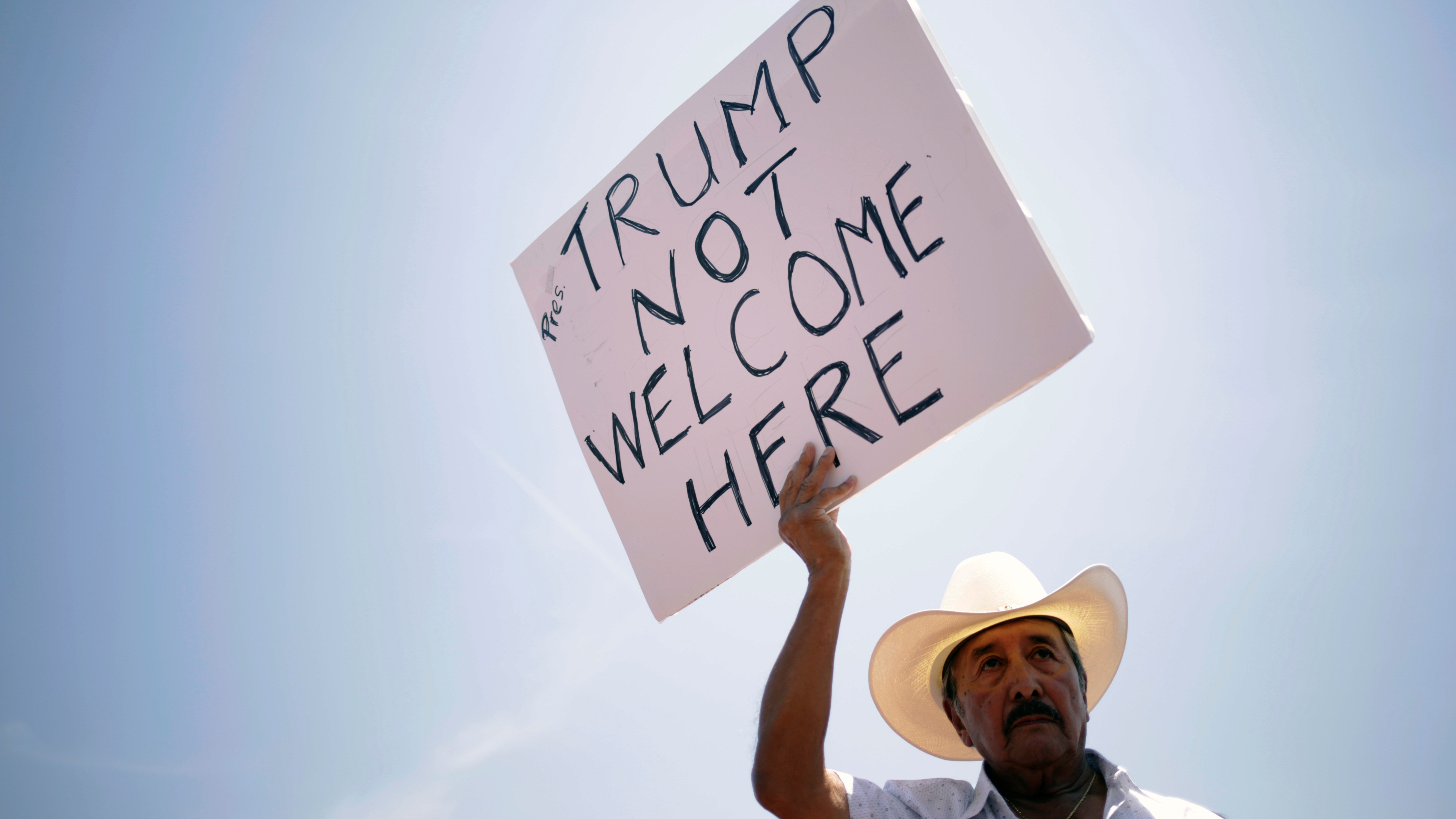 Protestas por la visita de Trump a El Paso.