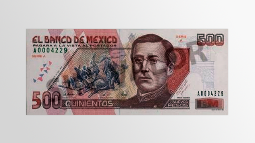 500 pesos Ignacio Zaragoza