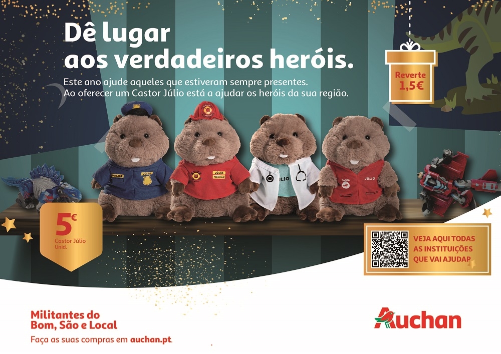 Castor Júlio representa heróis da pandemia em campanha solidária da Auchan - Meios & Publicidade