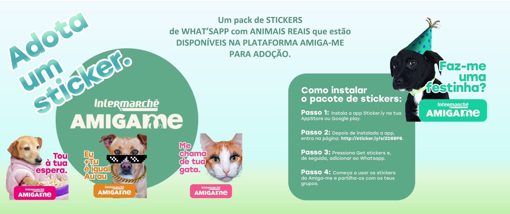 Intermarché transforma animais para adoptar em stickers do WhatsApp - Meios & Publicidade
