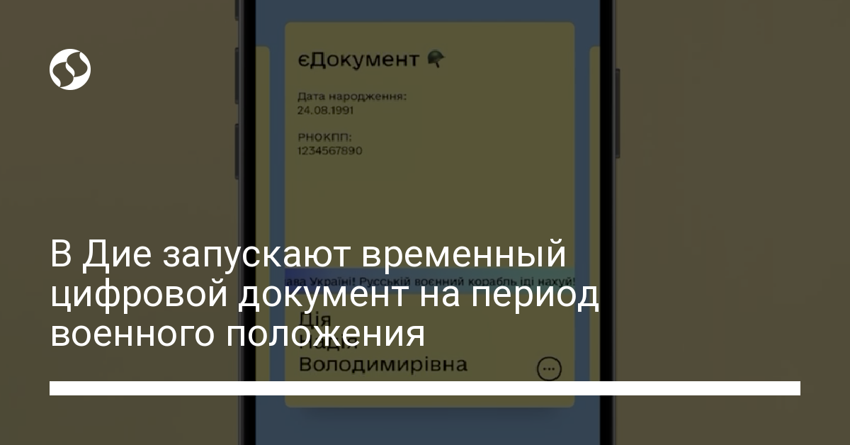 В Дие запускают временный цифровой документ на период военного положения - новости Украины,