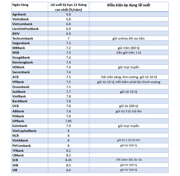 Lãi tiết kiệm kỳ hạn 12 tháng của ngân hàng nào cao nhất hiện nay?  - Ảnh 2.