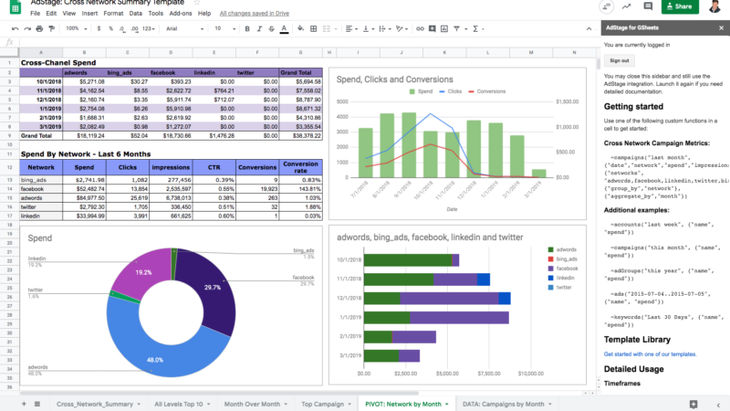 AdStage launches Google Sheets add-on for cross-channel campaign data