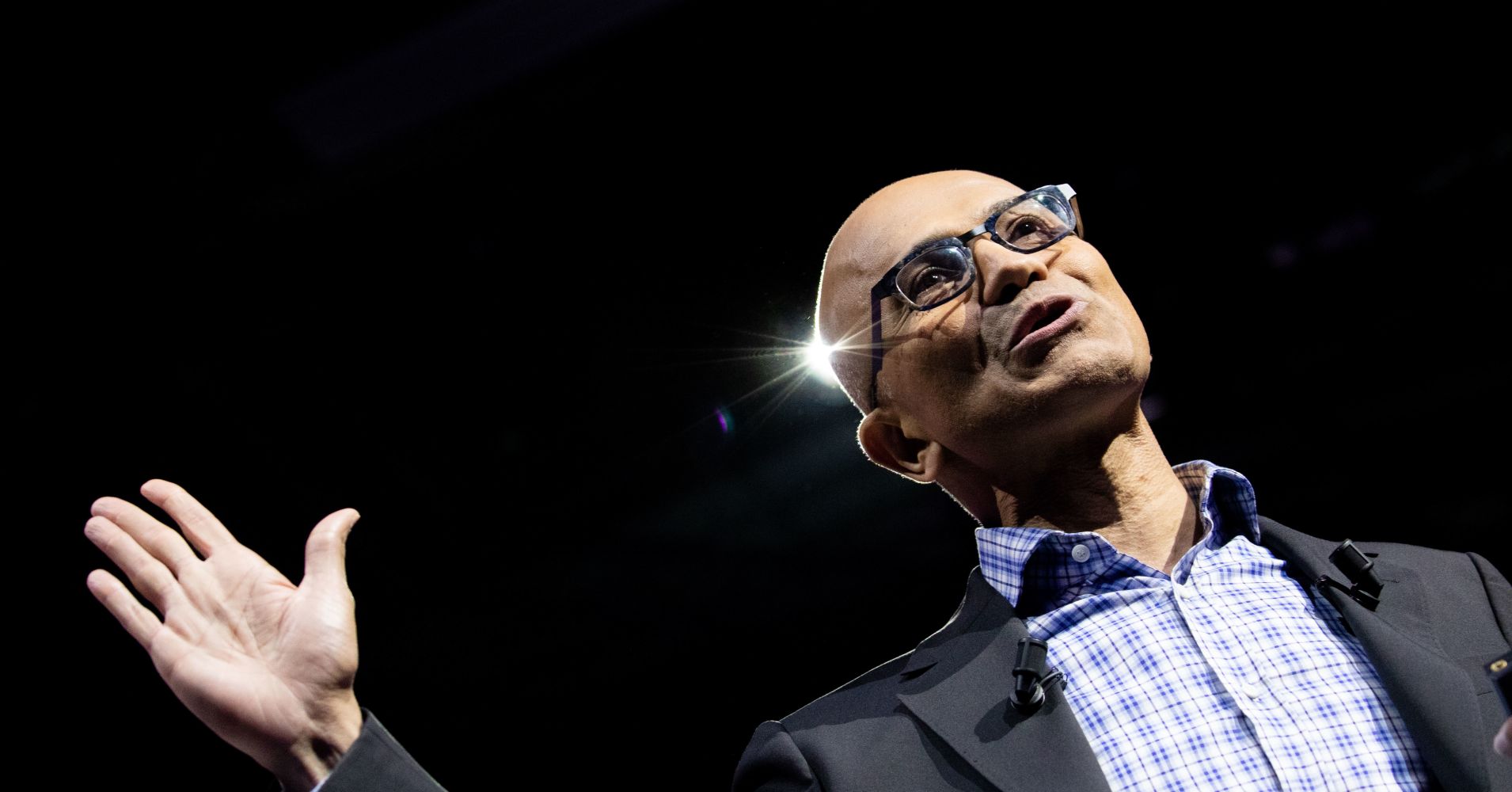 Satya Nadella, chief executive officer of Microsoft Corp., attends the Viva Tech start-up and technology gathering at Parc des Expositions Porte de Versailles in Paris on May 24, 2018.