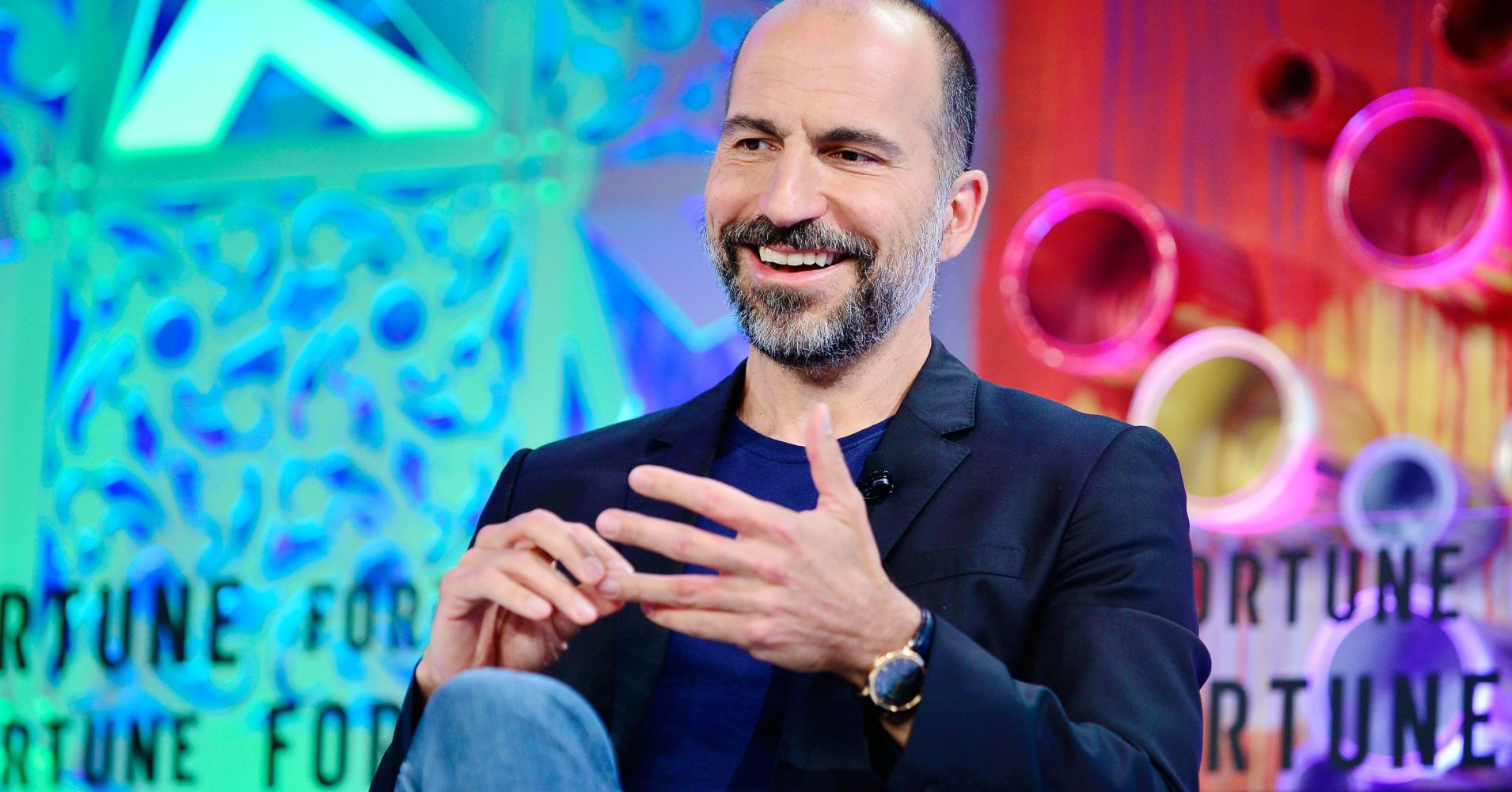 Uber CEO Dara Khosrowshahi attends the Fortune Most Powerful Women Summit in Laguna Niguel, Calif., on Oct. 3, 2018.