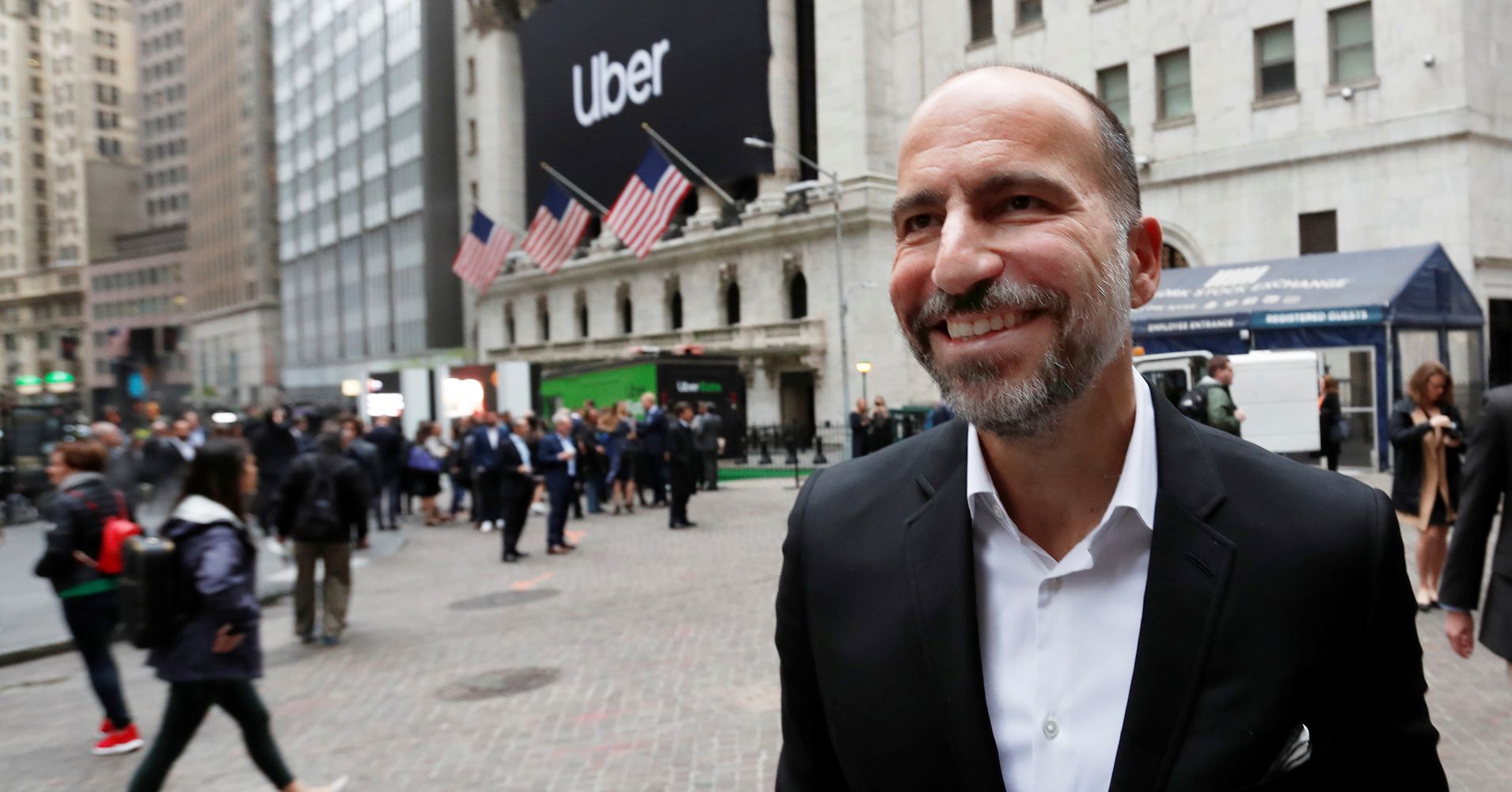 Uber CEO says he's building the next Amazon, though growth is slowing