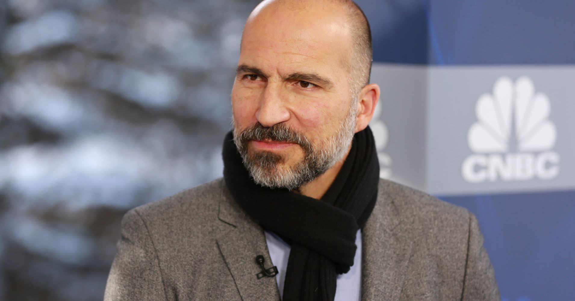 Dara Khosrowshahi, CEO of Uber, speaking at the 2019 WEF in Davos, Switzerland on Jan. 23rd, 2019.