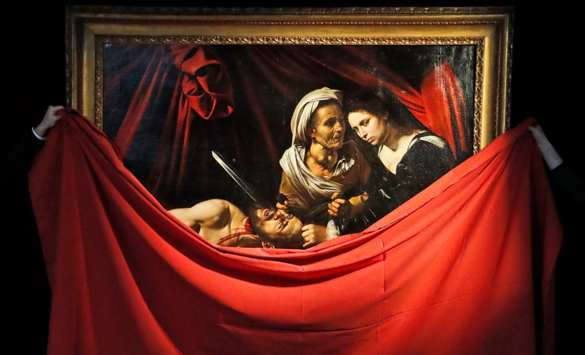 The unveiling of Judith and Holofernes, 1607, at Colnaghi gallery.