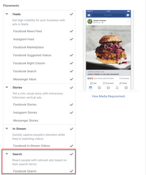 Facebook's search ad test is extending to more accounts