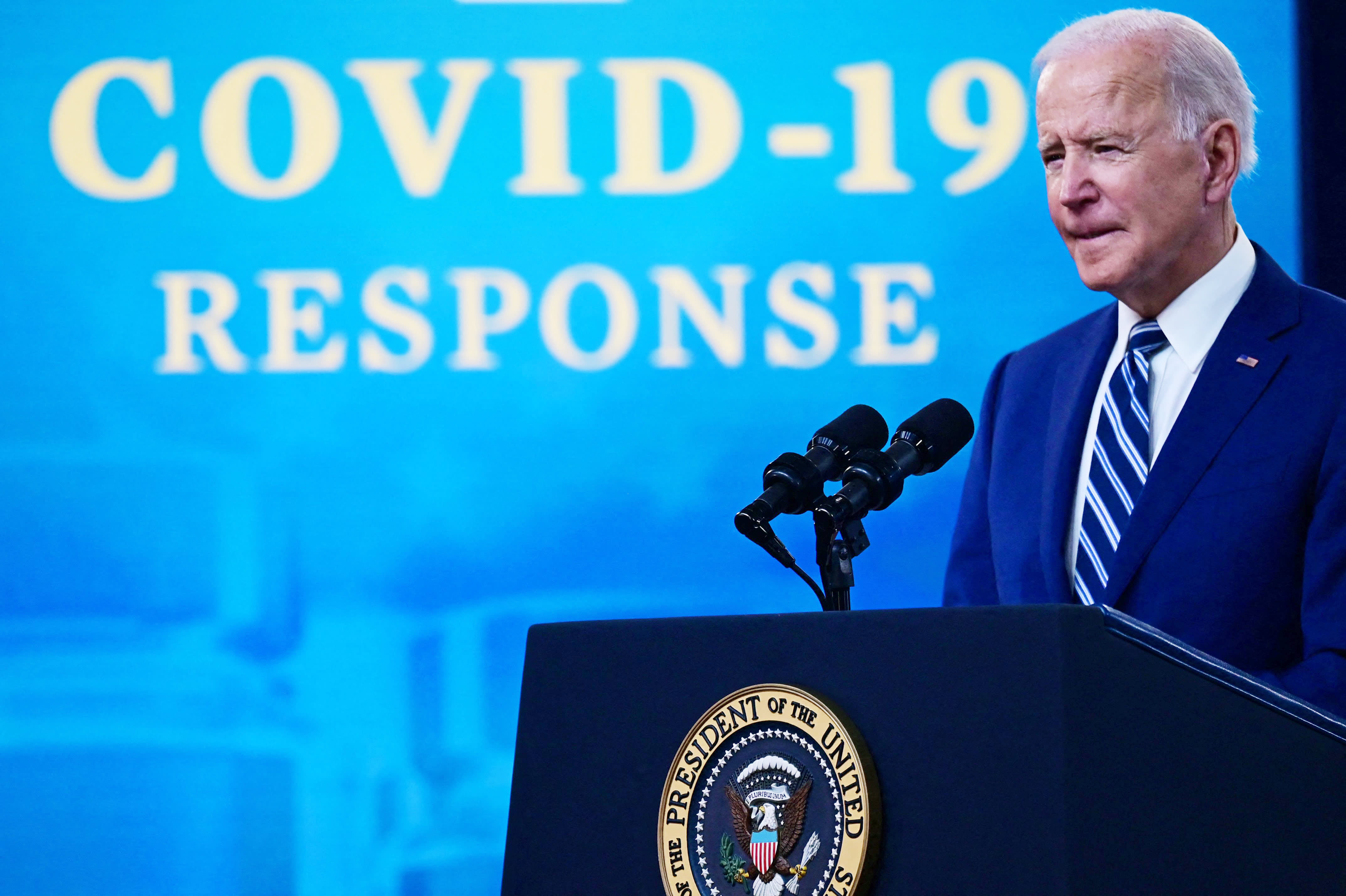Biden says states should reinstate mask mandates and wait to reopen businesses as Covid cases rise