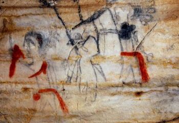 A pictograph showing a human and